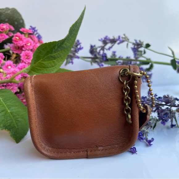Vintage Coach Mini City Key Fob Coin Purse In British Tan Leather 7105- VGC - Picture 15 of 16